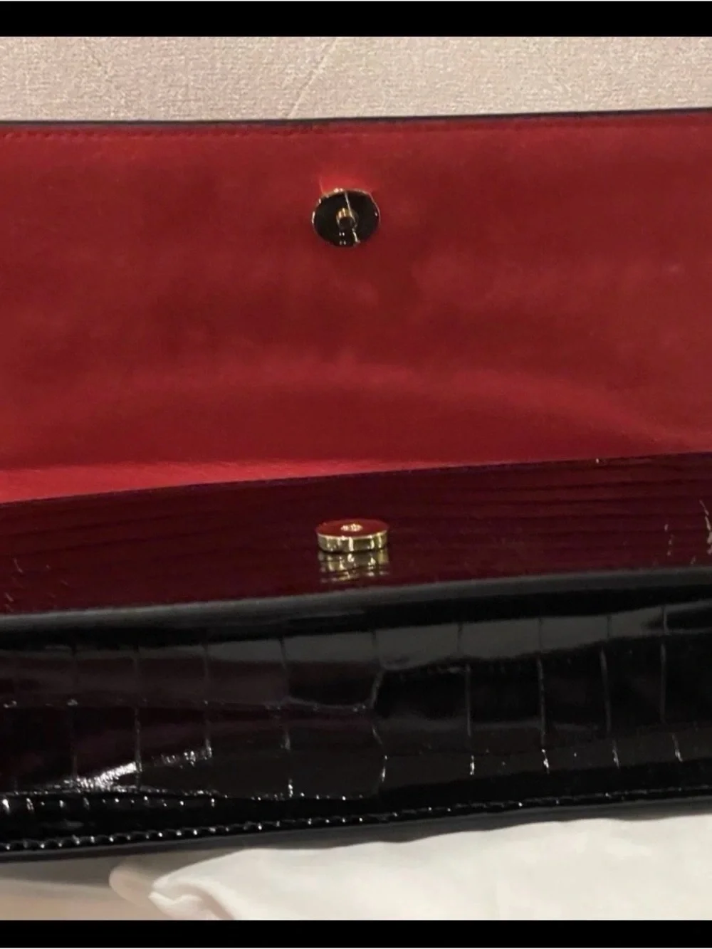 ALEXANDER MCQUEEN Black Croc Embossed Leather Skull Bag Gold Chain NWT$990